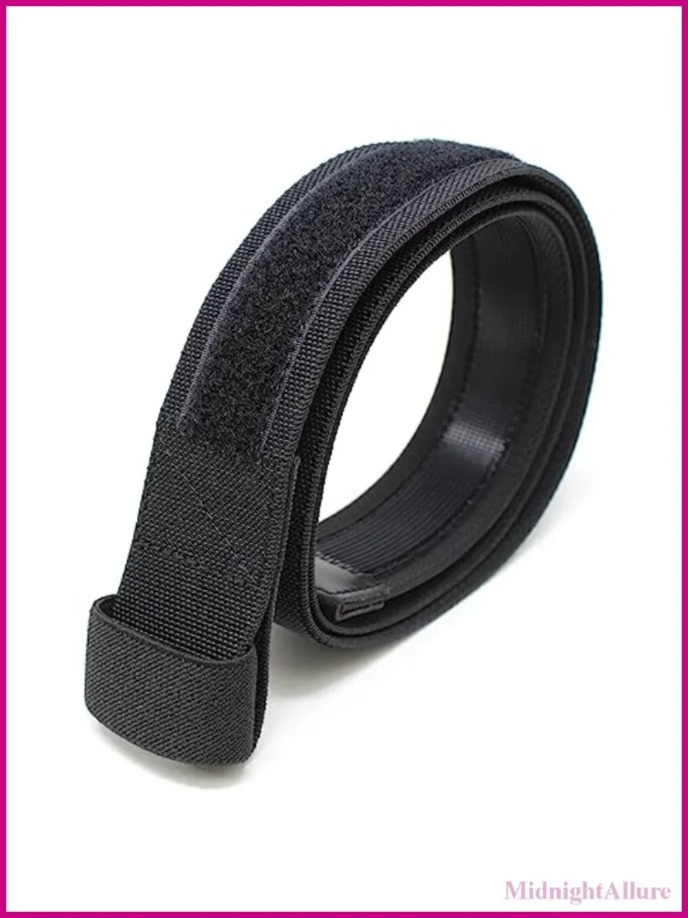 Stretch Nylon No Scratch Flex Web Belt Buckleless Hook and Loop Closure